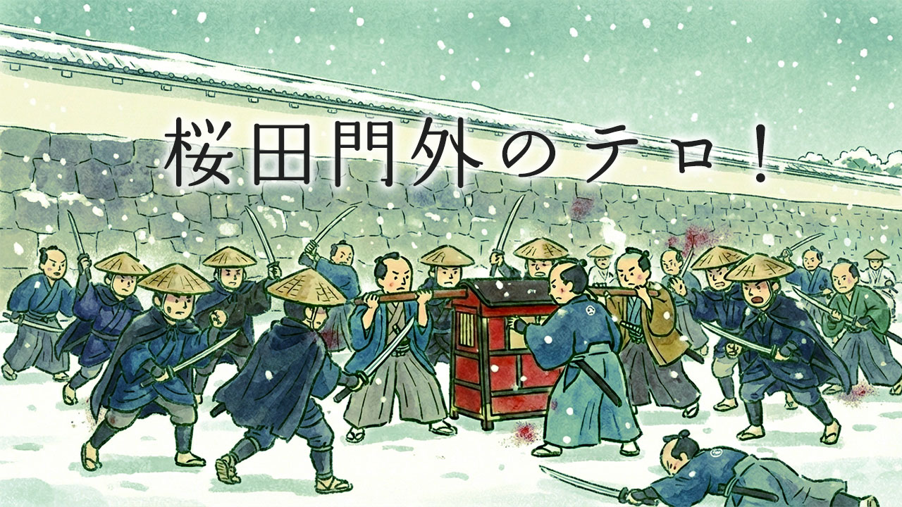 桜田門外で元水戸藩士たちが大老の井伊直弼を襲撃（桜田門外の変）