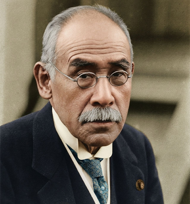 AIによってカラー化した加藤高明の写真